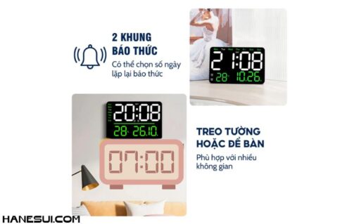 Đồng hồ led để bàn báo thức HOTECH